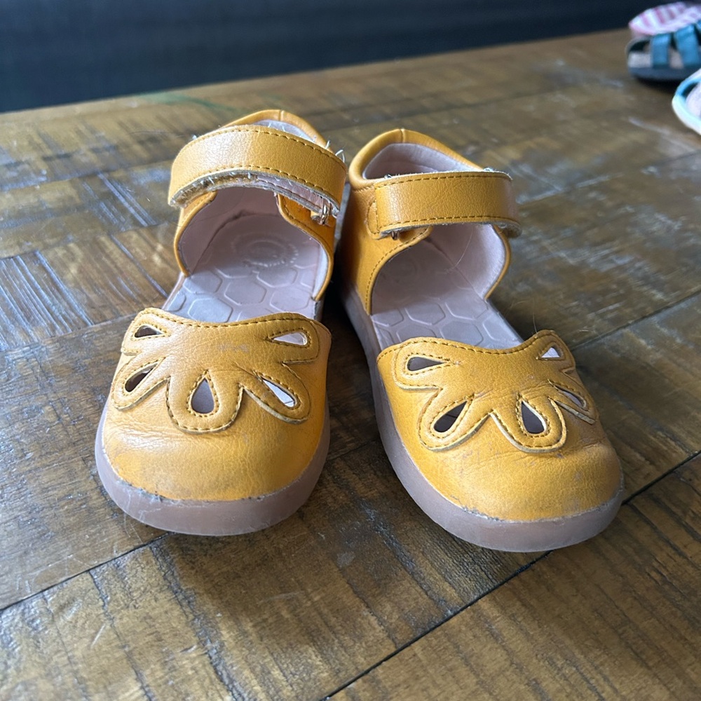 Livie & Luca | Yellow Kids Shoes with Cutout Design 9T